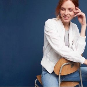 Anthropologie Hei Hei white bomber jacket